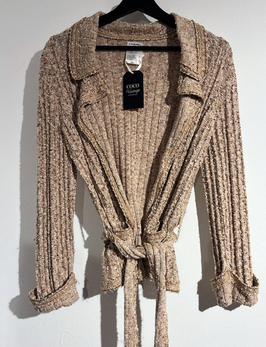 Chanel Cardigan – Knit in Gold & Terracotta – EU 38