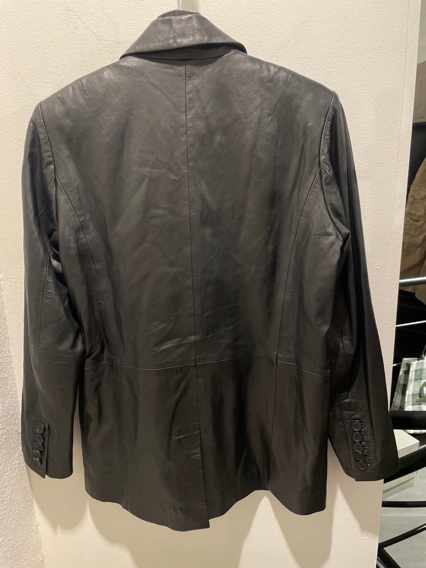 Fine Copenhagen - black leather blazer - S/M