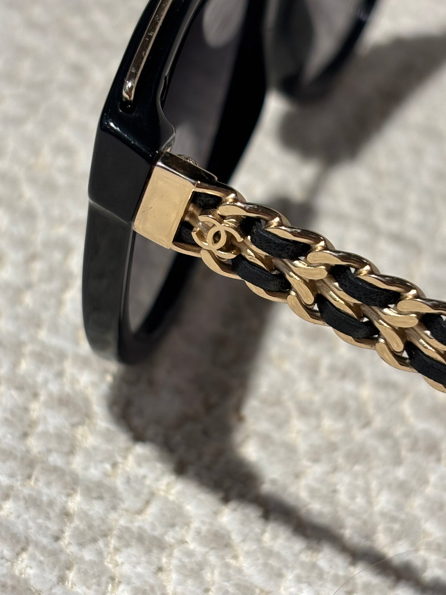 Chanel Sunglasses - Black & Gold Chains