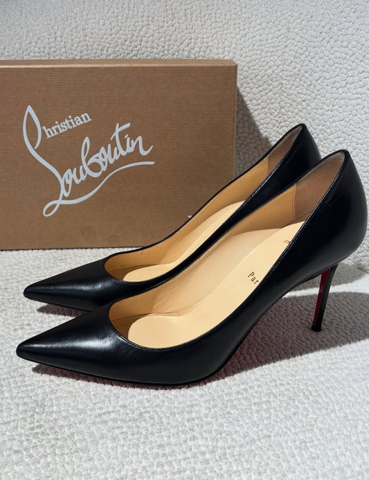 Christian Louboutin Heels – Black Leather with Red Soles - EU 40.5
