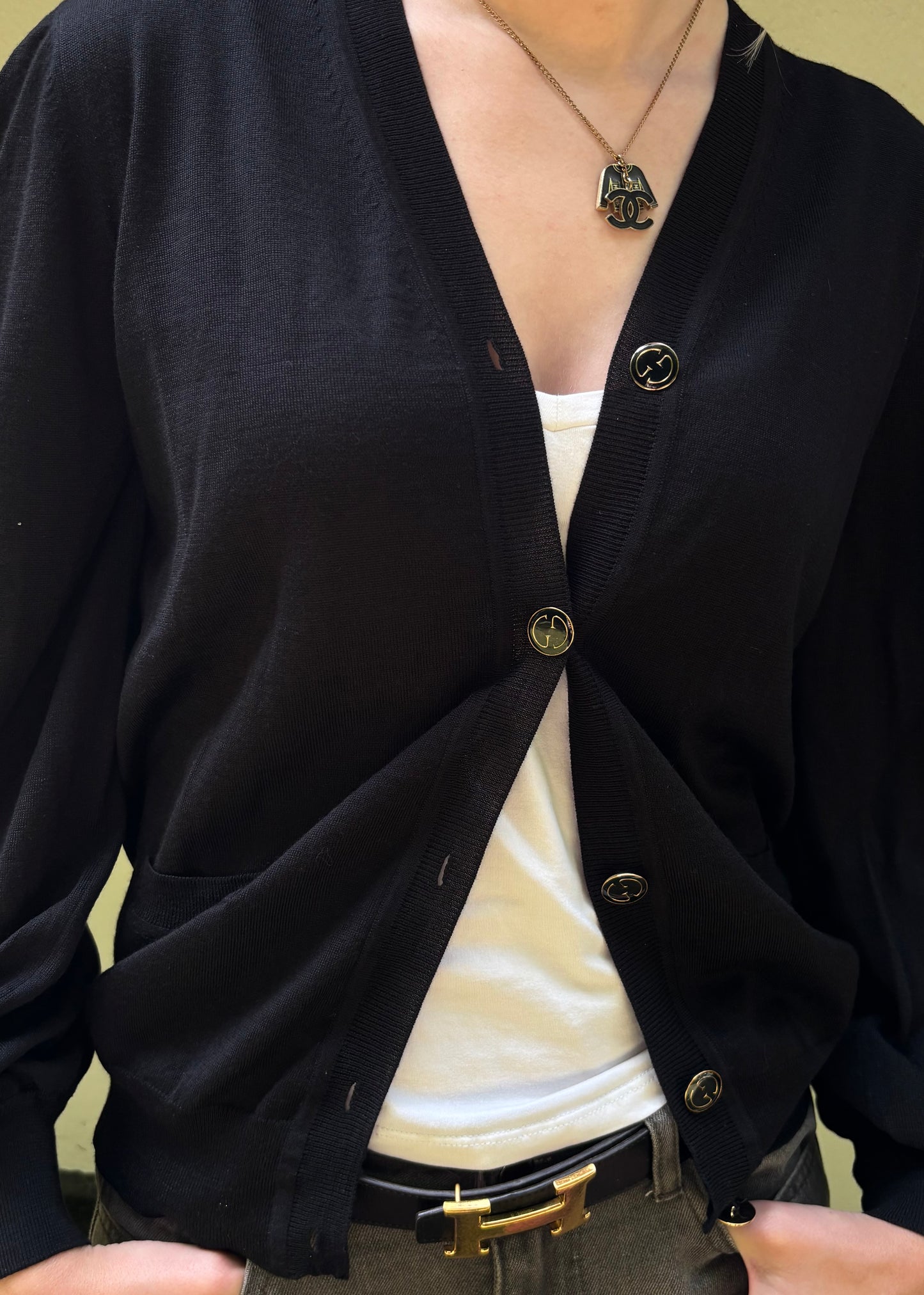 Gucci Cardigan - Guld G knapper - Ny og ubrugt m. tag - S/M