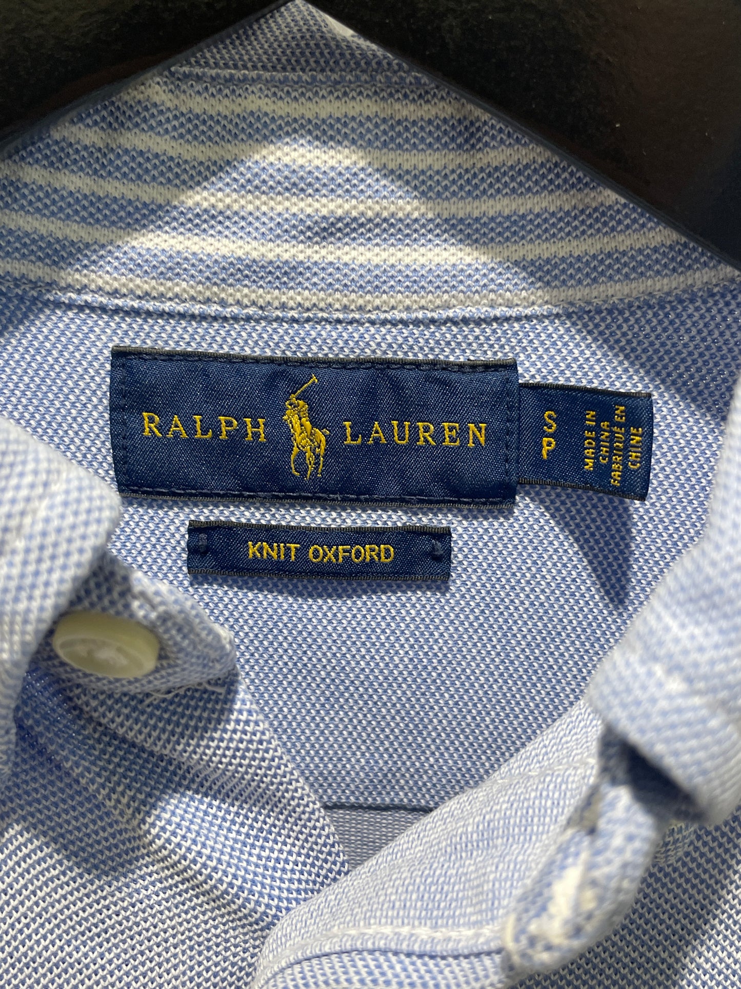 Ralph Lauren — Light Blue Knit Oxford Button-Down Shirt - Size EU S
