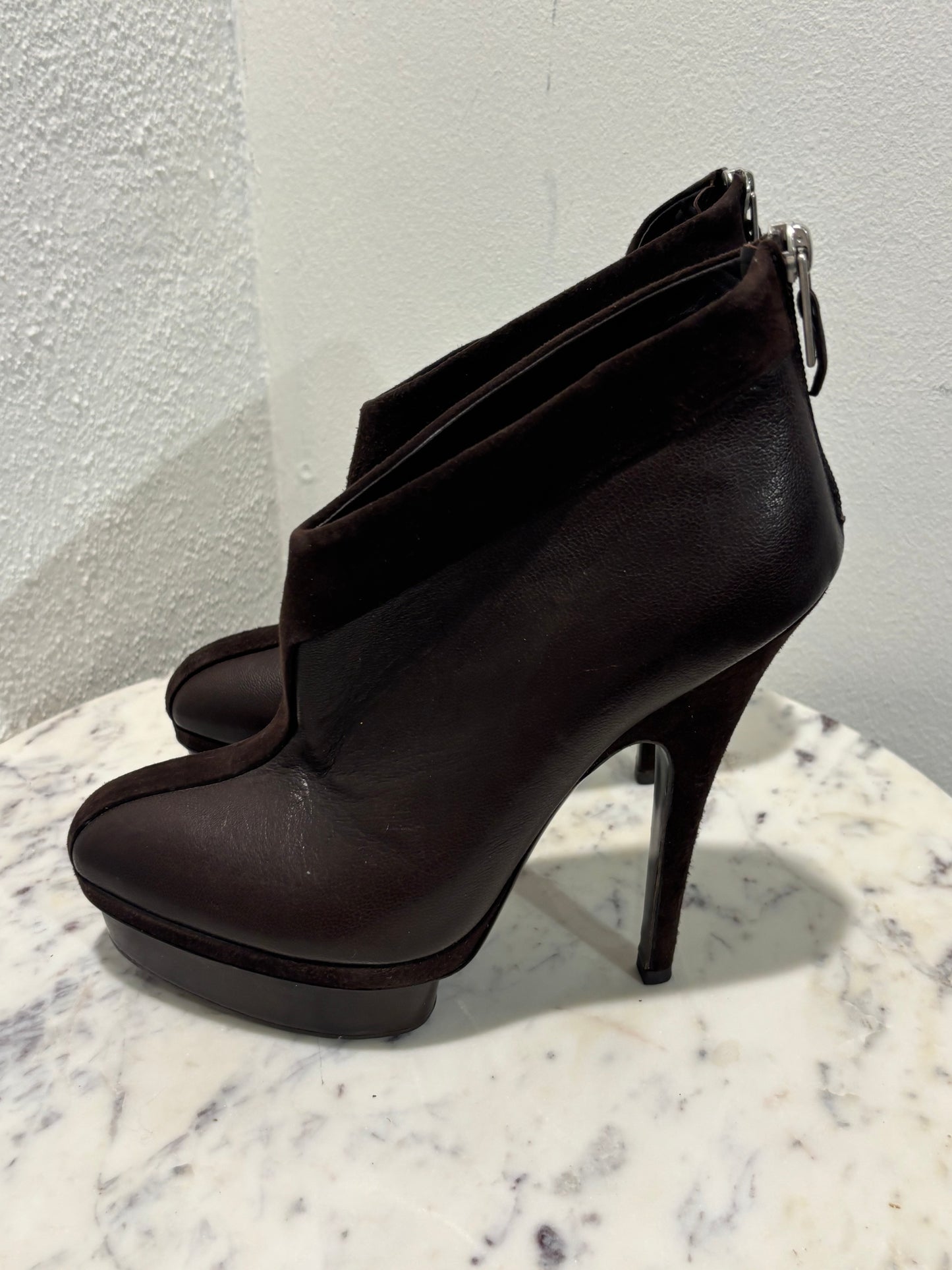 Saint Laurent - Palaus platform angle boots - brown - 38,5 - Medinas Wardrobe