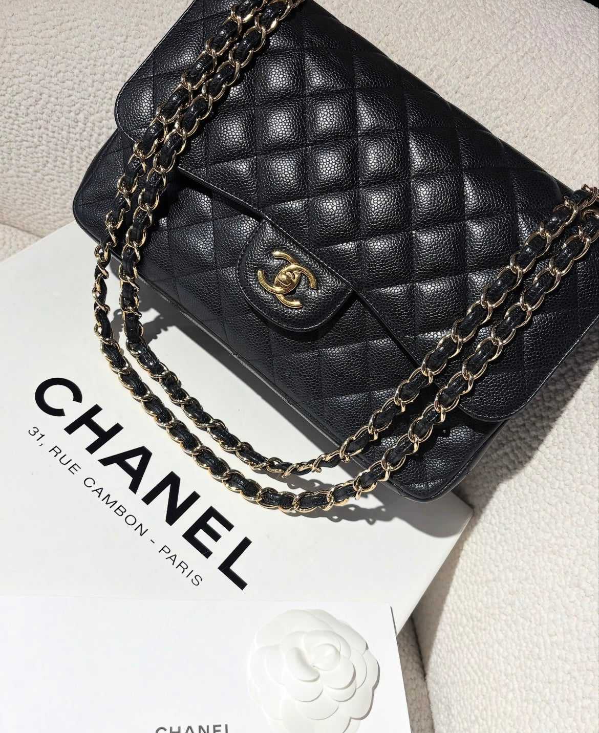 Chanel Classic Caviar Flap Bag Jumbo/large