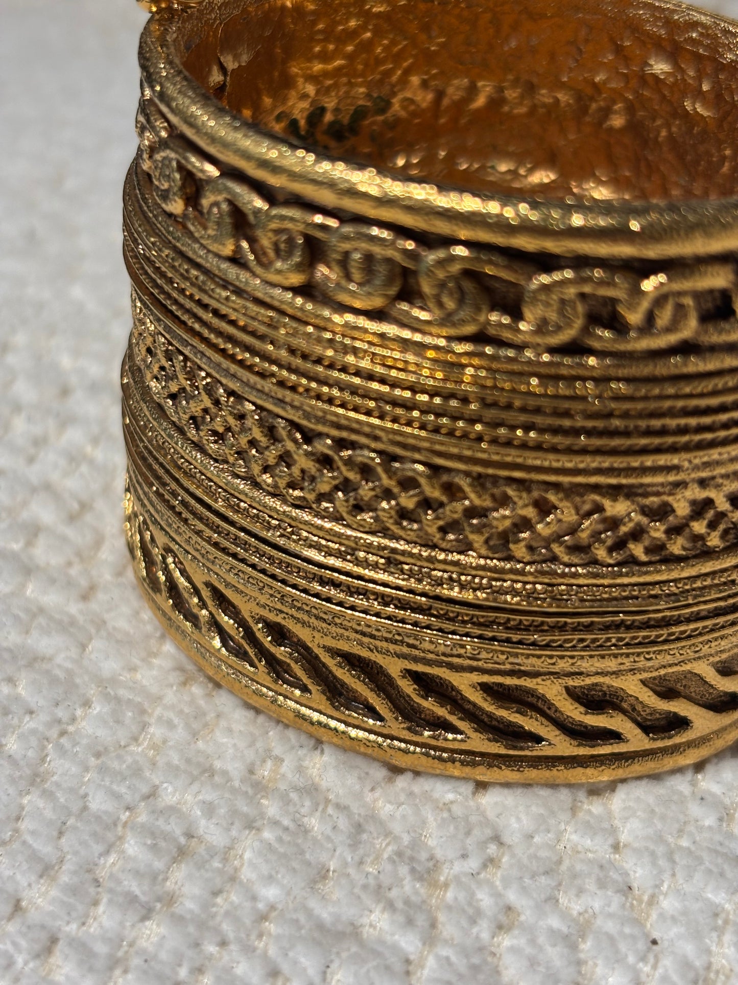 Chanel Bracelet – Vintage in Gold-Tone Metal with Petite Logos