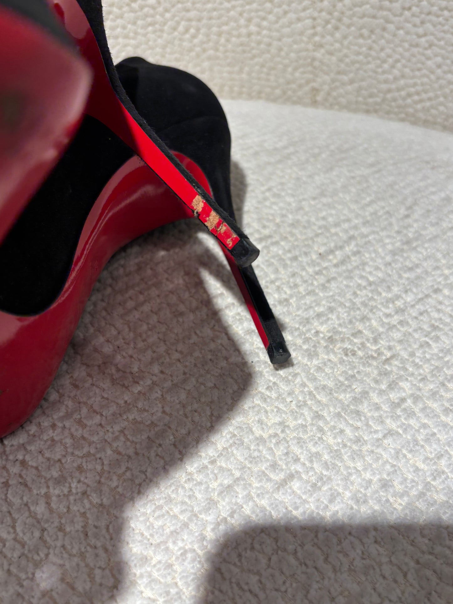 Christian Louboutin Heels – Black Suede with Red Soles - EU 40