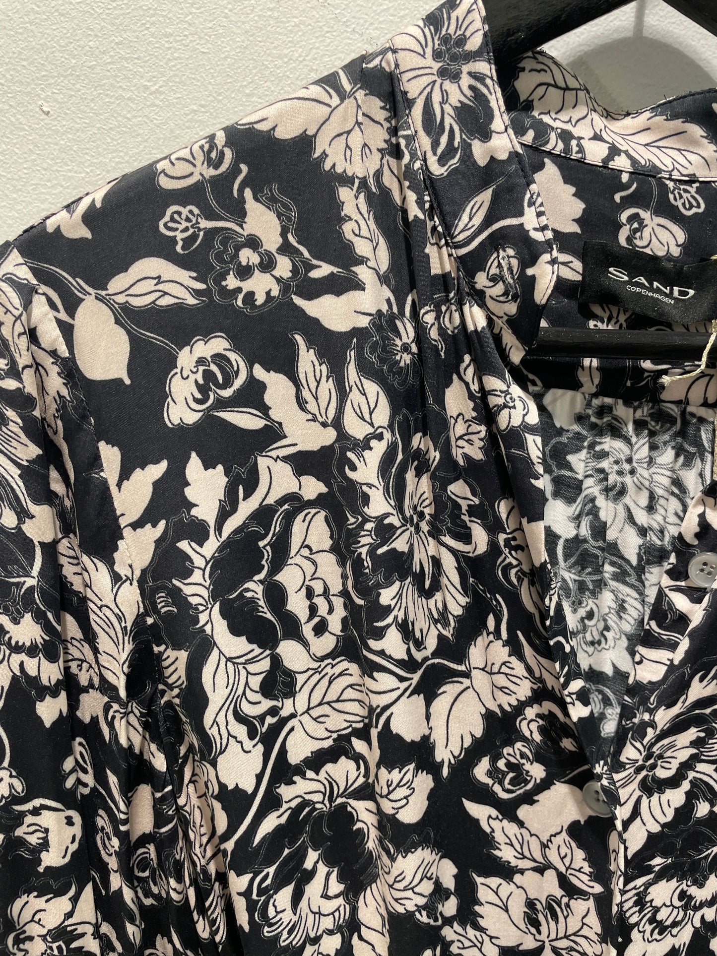 SAND Copenhagen Dress - Navy & White Floral Print - Size S