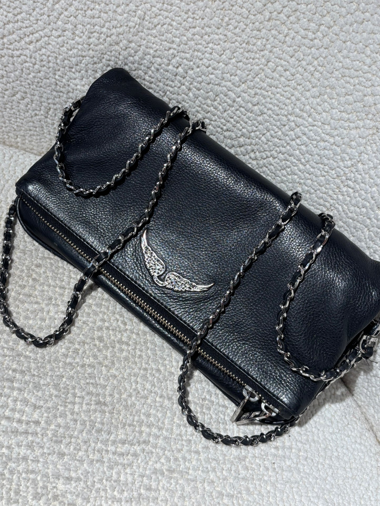 Zadig & Voltaire Bag - Navy Leather & Silver Hardware