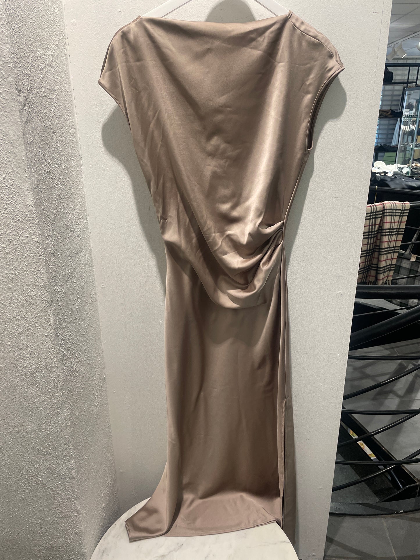 Imperial Long Satin Cowl-Neck Dress – Size M (Brand New with Tags)