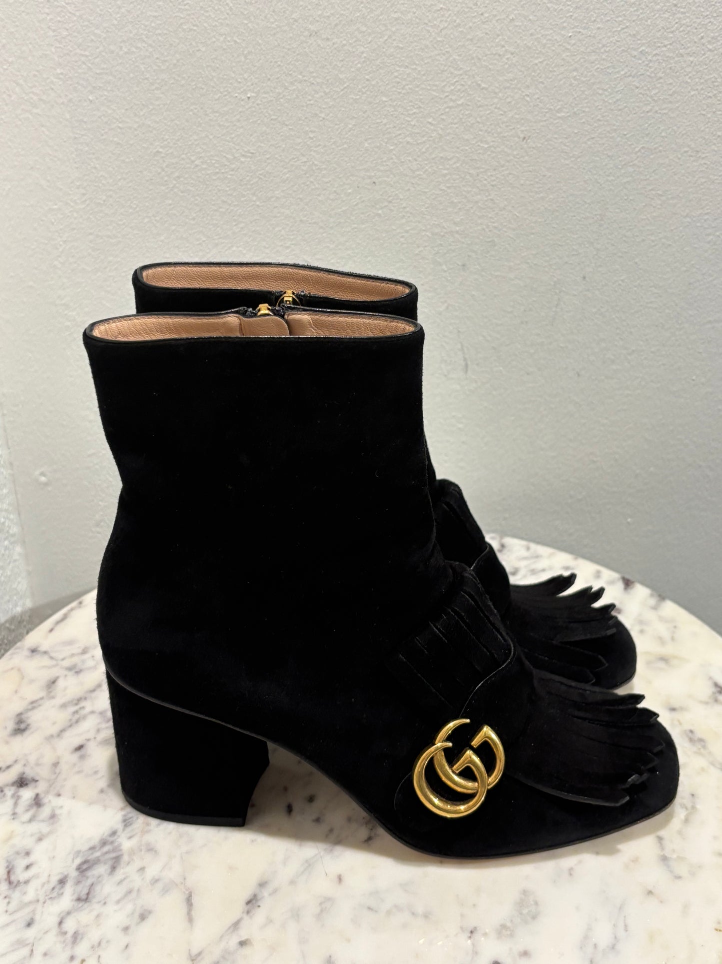 Gucci Boots – Suede GG Marmont Fringe - 39