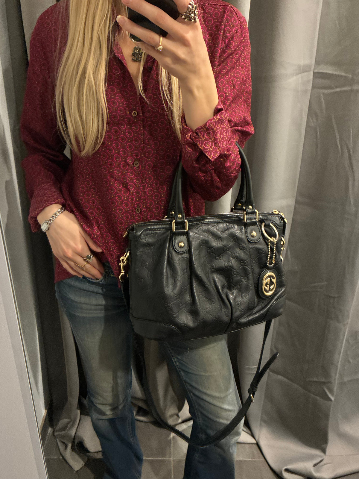Gucci Guccissima Bag – Black Leather & Gold Hardware