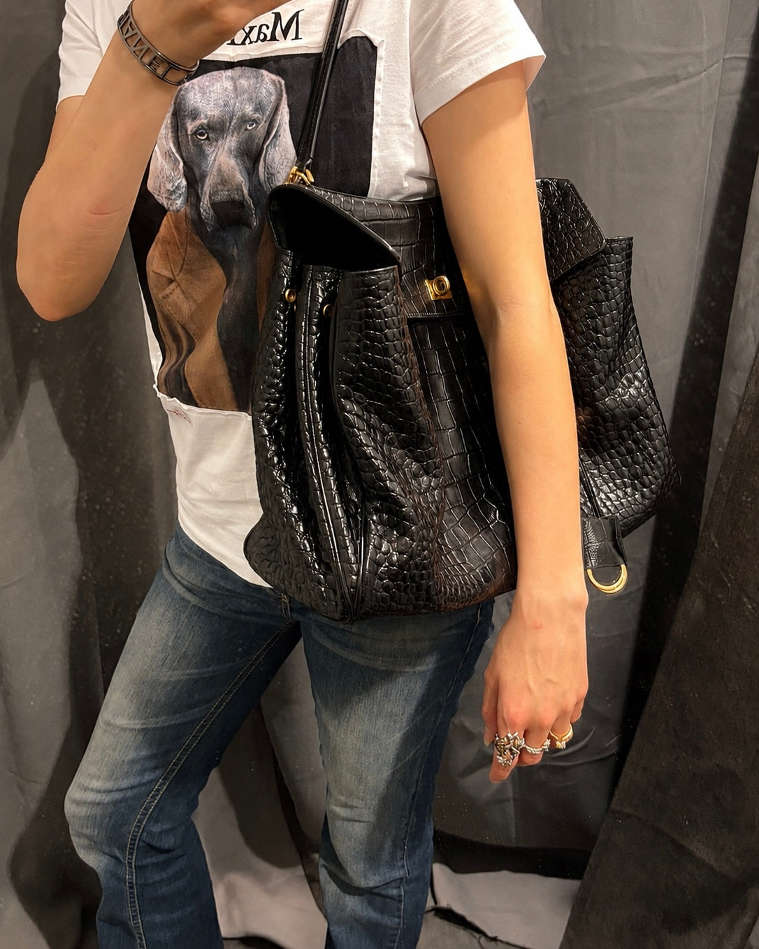 Balenciaga - Rodeo Croco Large Shoulderbag - Medinas Wardrobe