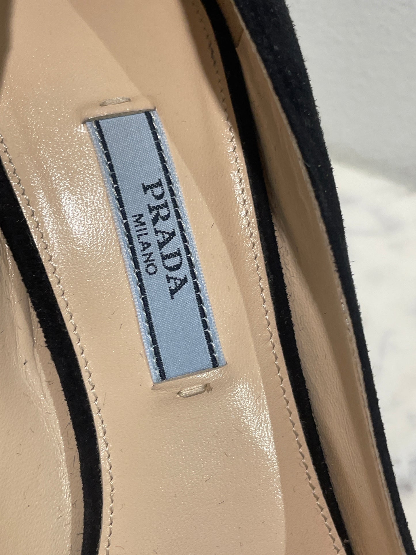 Classic Prada Black Suede Pointed-Toe Stiletto Pumps - 37