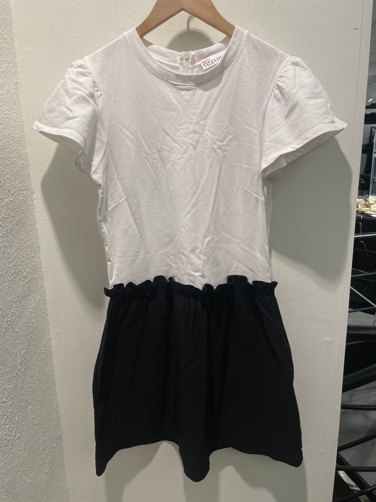 RED Valentino dress – Tee dress with white top and black balloon skirt - S/M