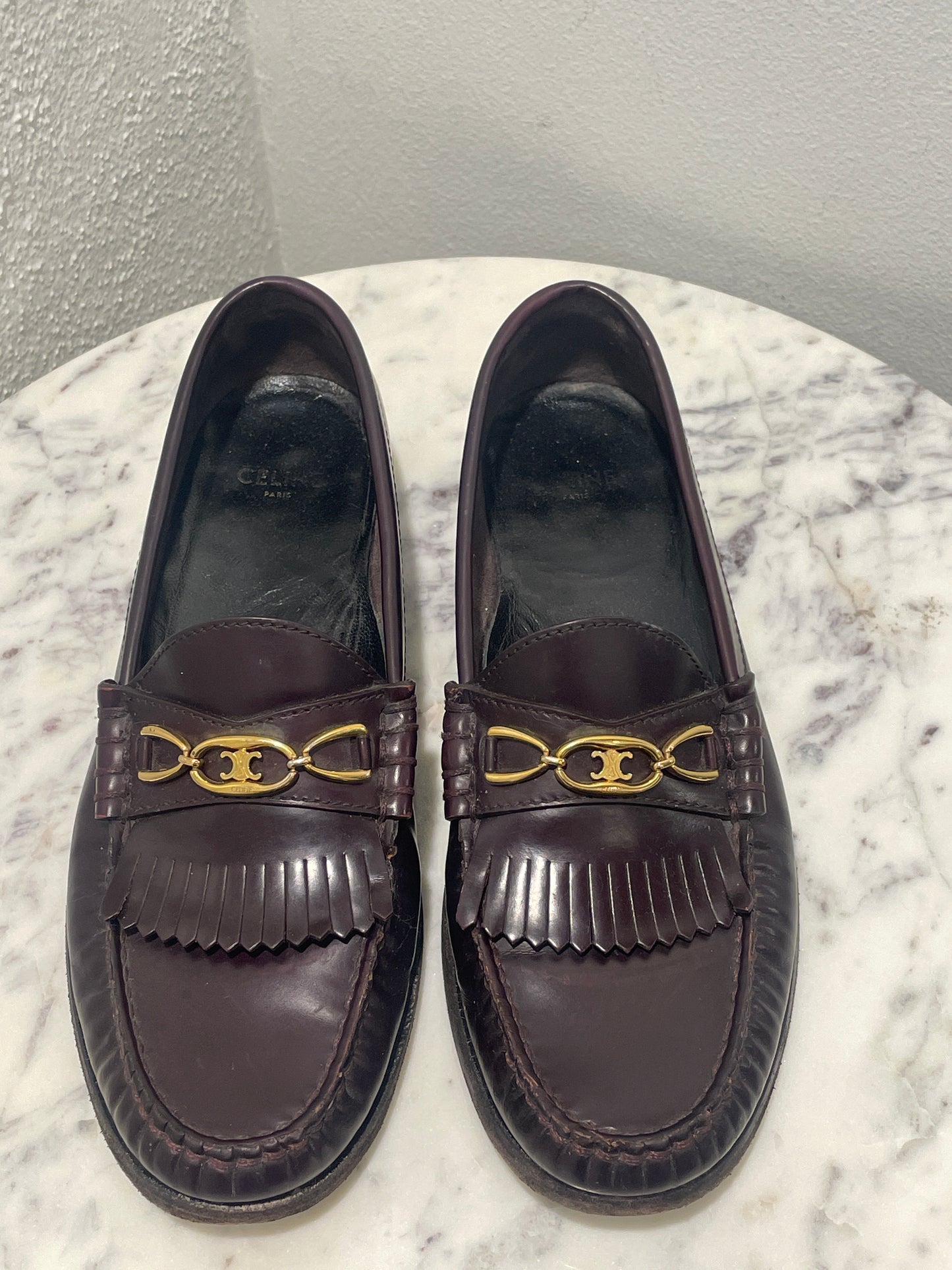 Celine Margaret Loafers in Polished Leather - 36