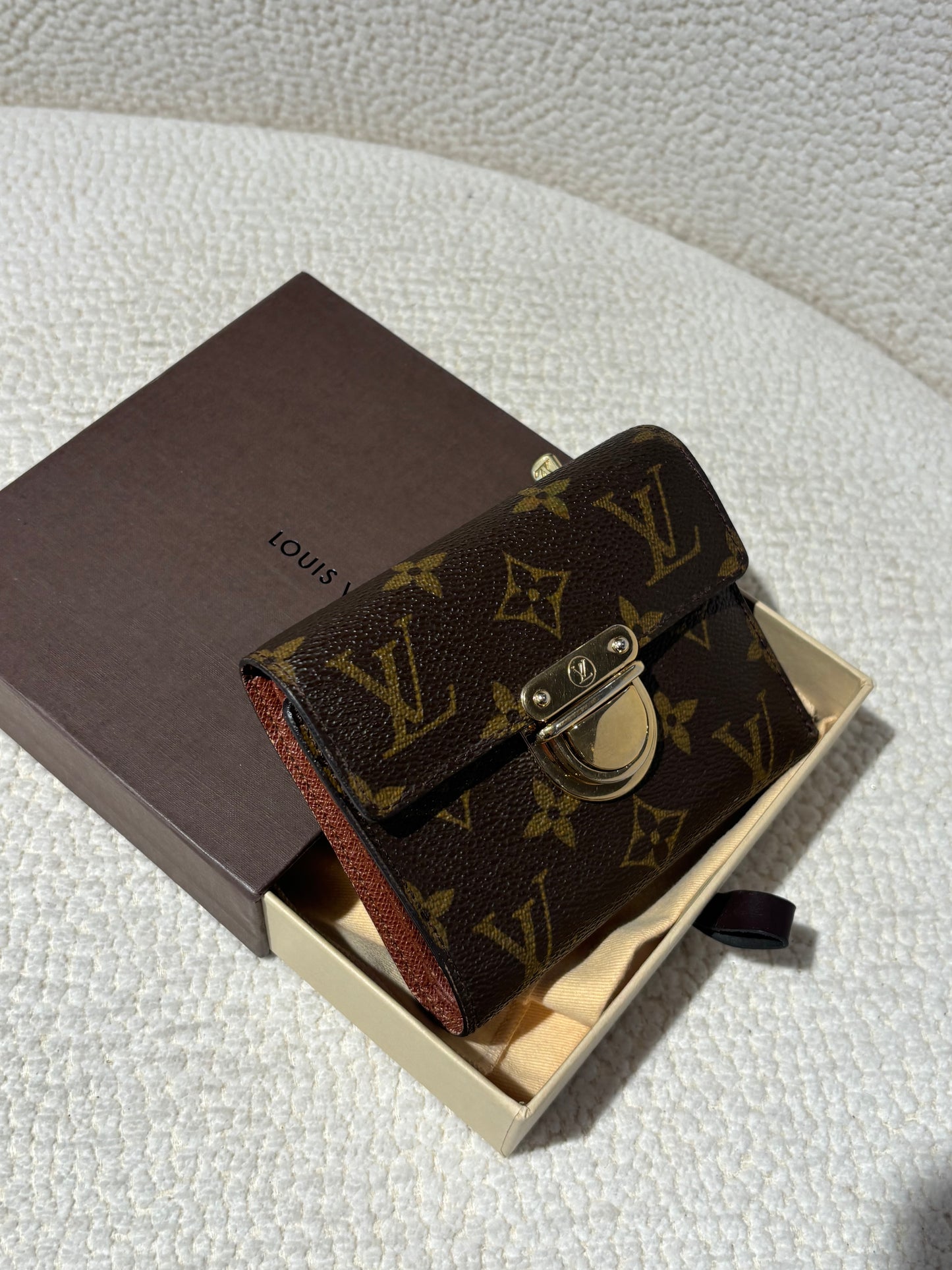 Louis Vuitton Wallet – Brown Leather with Gold Clasp