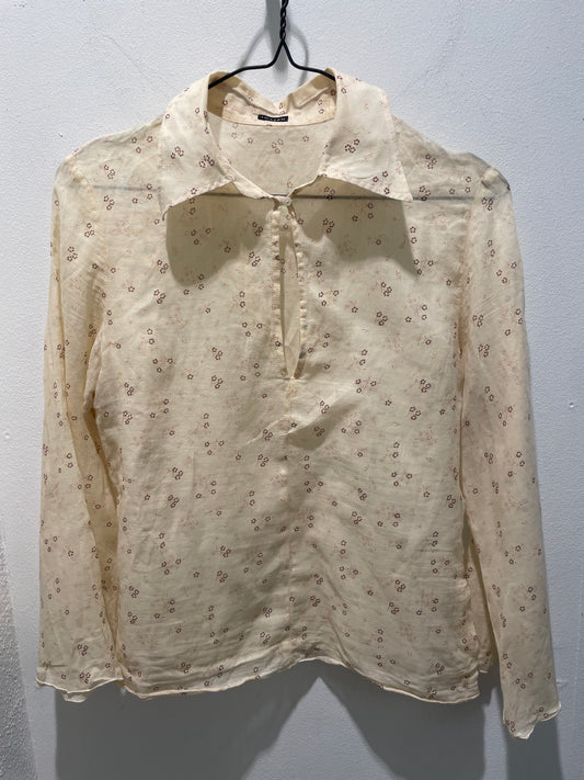Joseph Vintage Semi-Sheer Floral Blouse – Size S