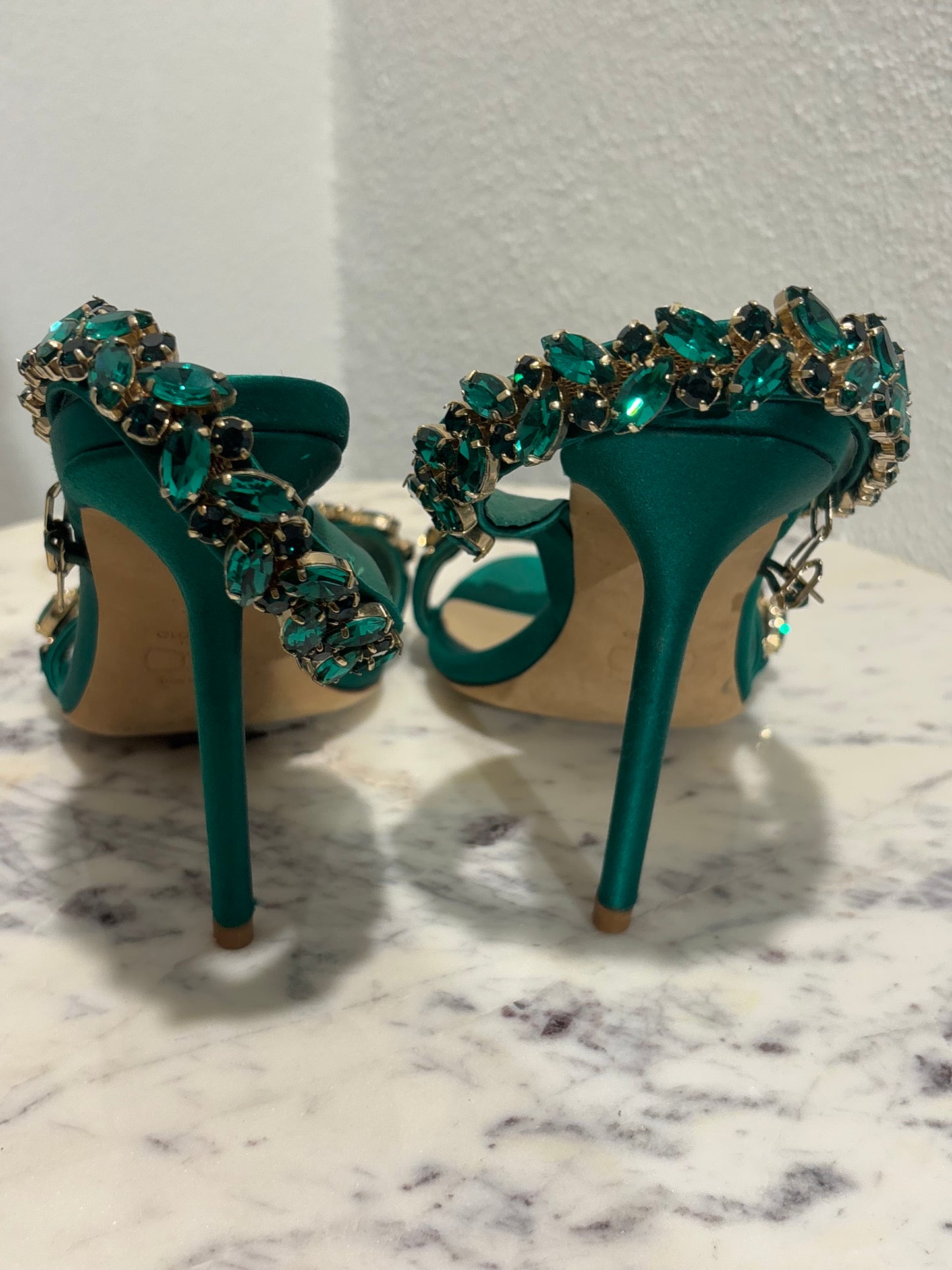 Olgana Paris - Heels - Satin & Crystals - 38 - Medinas Wardrobe
