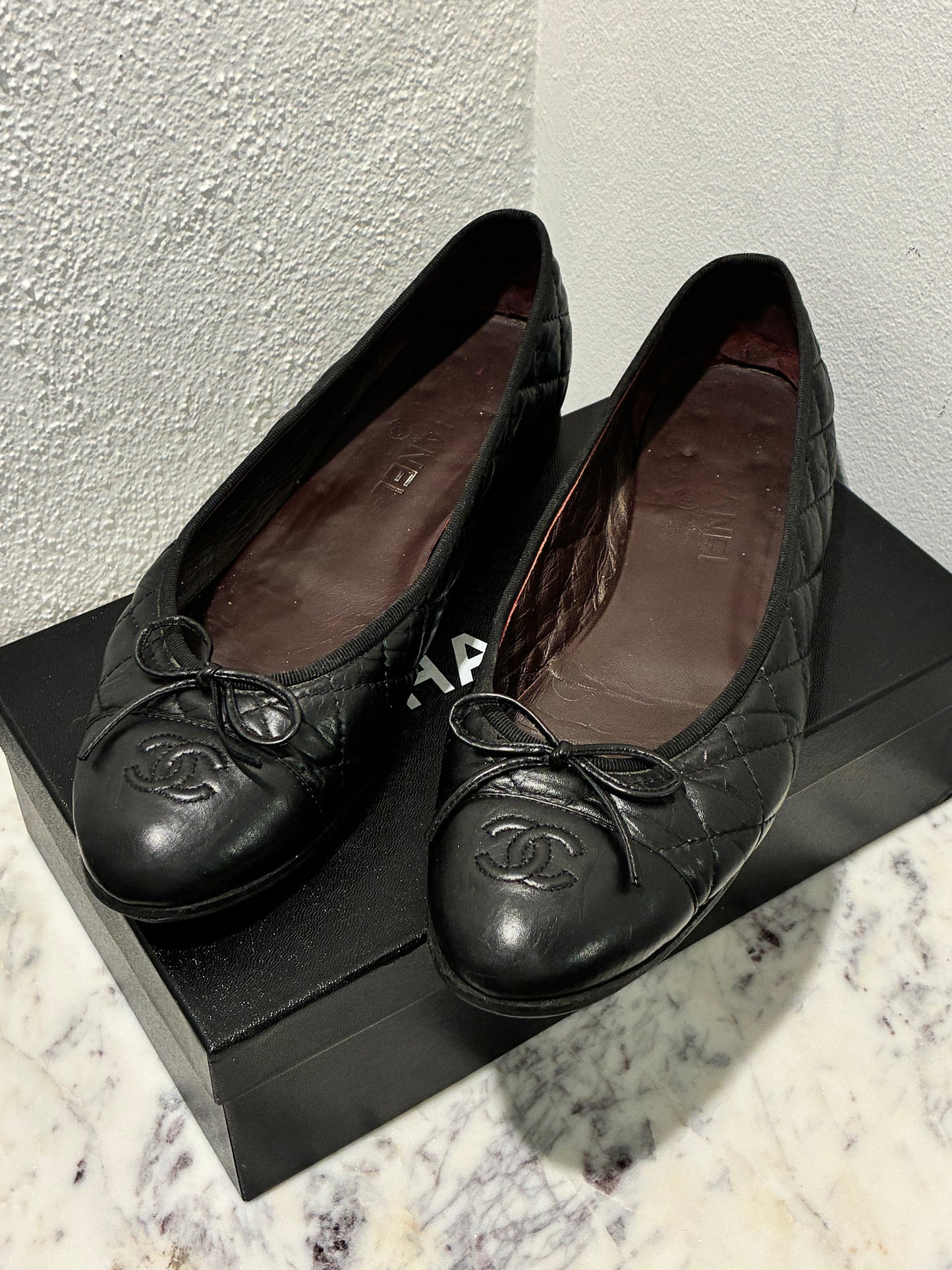 Chanel Ballerinas - Black Quilted La - EU 41C