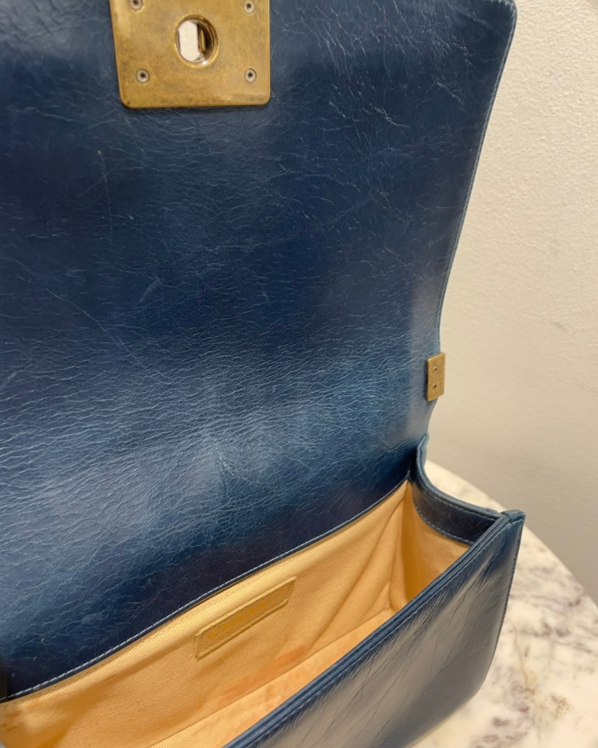Chanel Boy Bag - Medium - Teal & Aged Gold Hardware