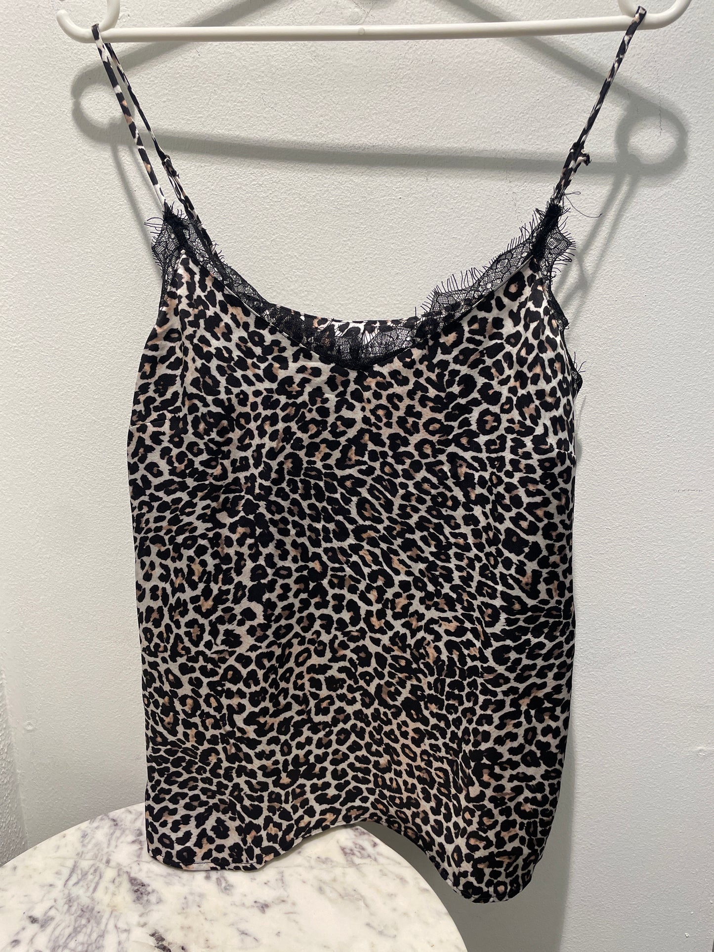 Anine Bing Bar Silk Cami – Leopard Print - S