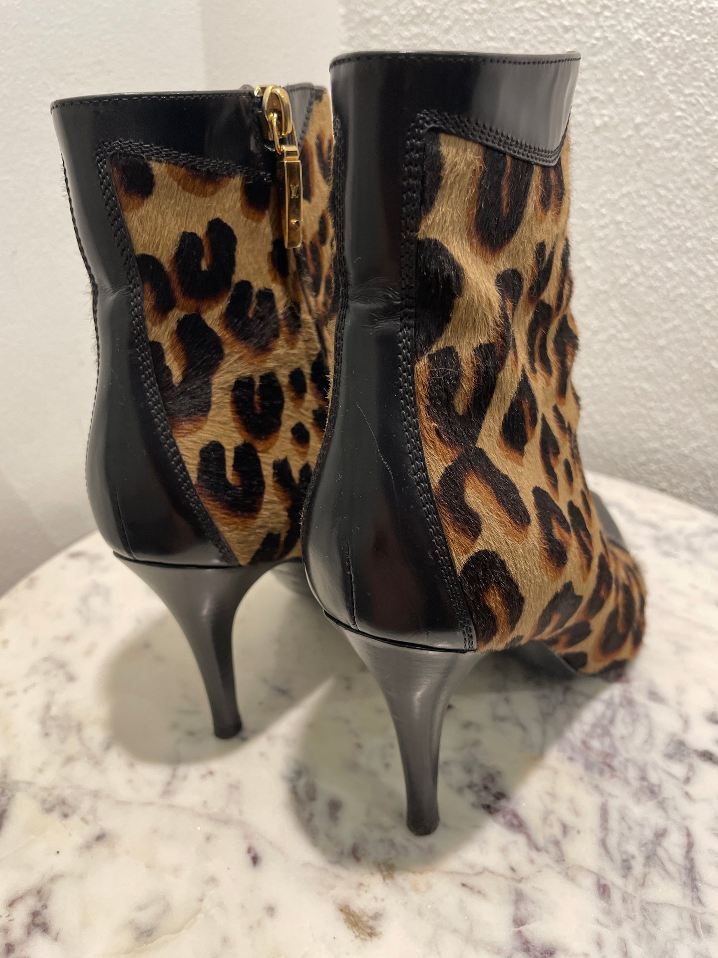 Louis Vuitton Leopard Ankle Boots – Size 38