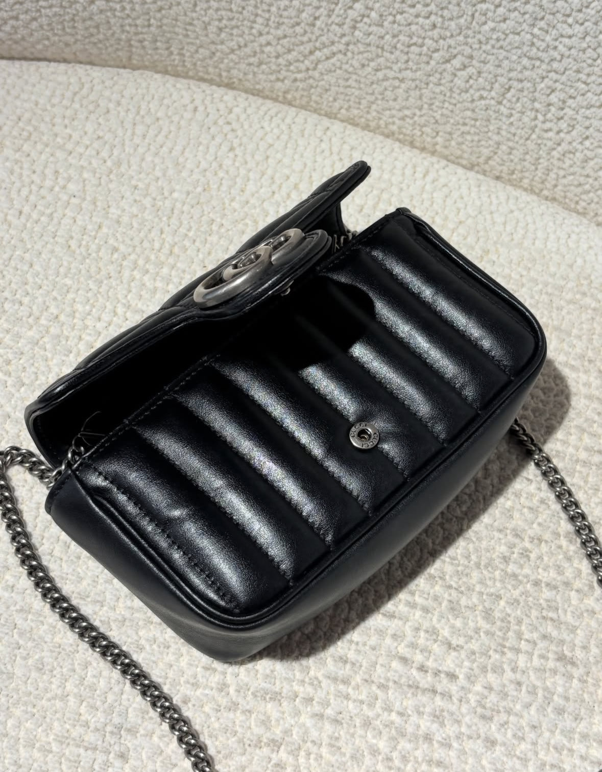 Gucci Mini Marmont Bag - Black Leather & Silver Hardware