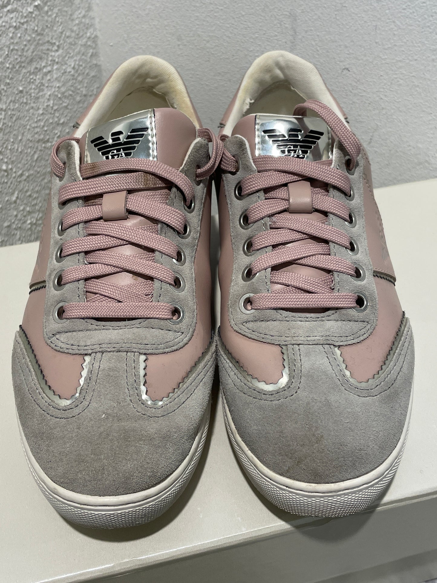 Emporio Armani Sneakers – Size EU 37 / Pink & Silver