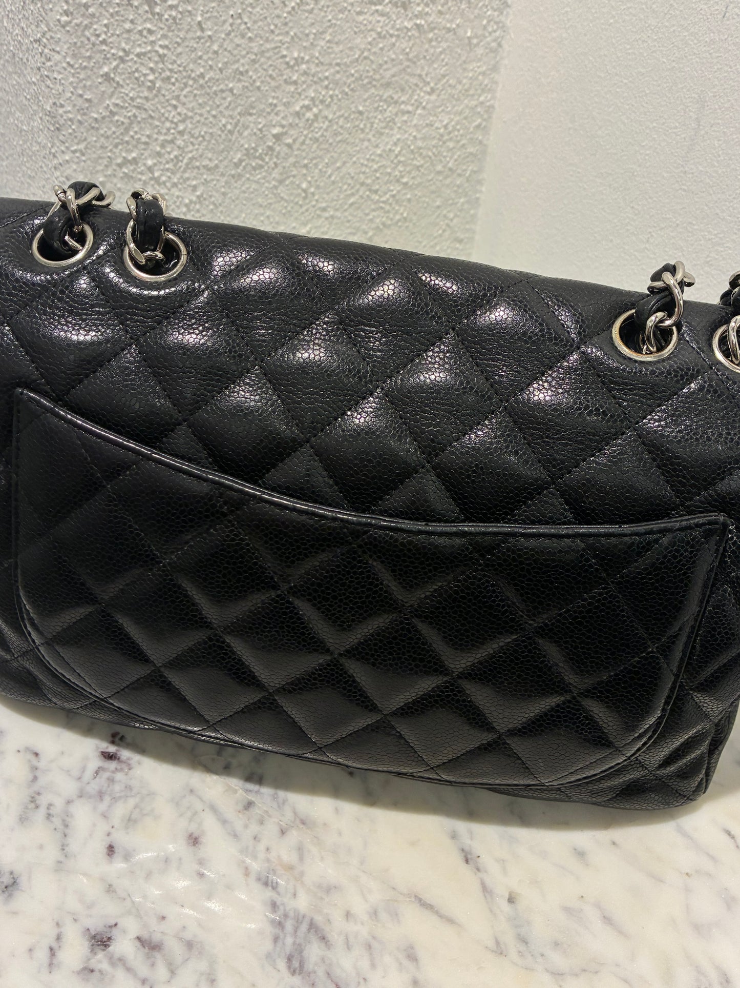 Chanel Jumbo Classic Single Flap – Black Caviar & Silver Hardware