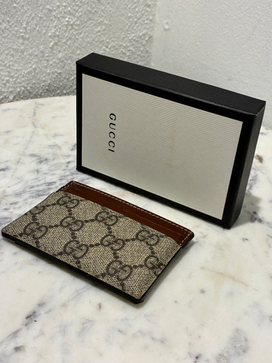 Gucci Cardholder - Monogram & Brown Leather