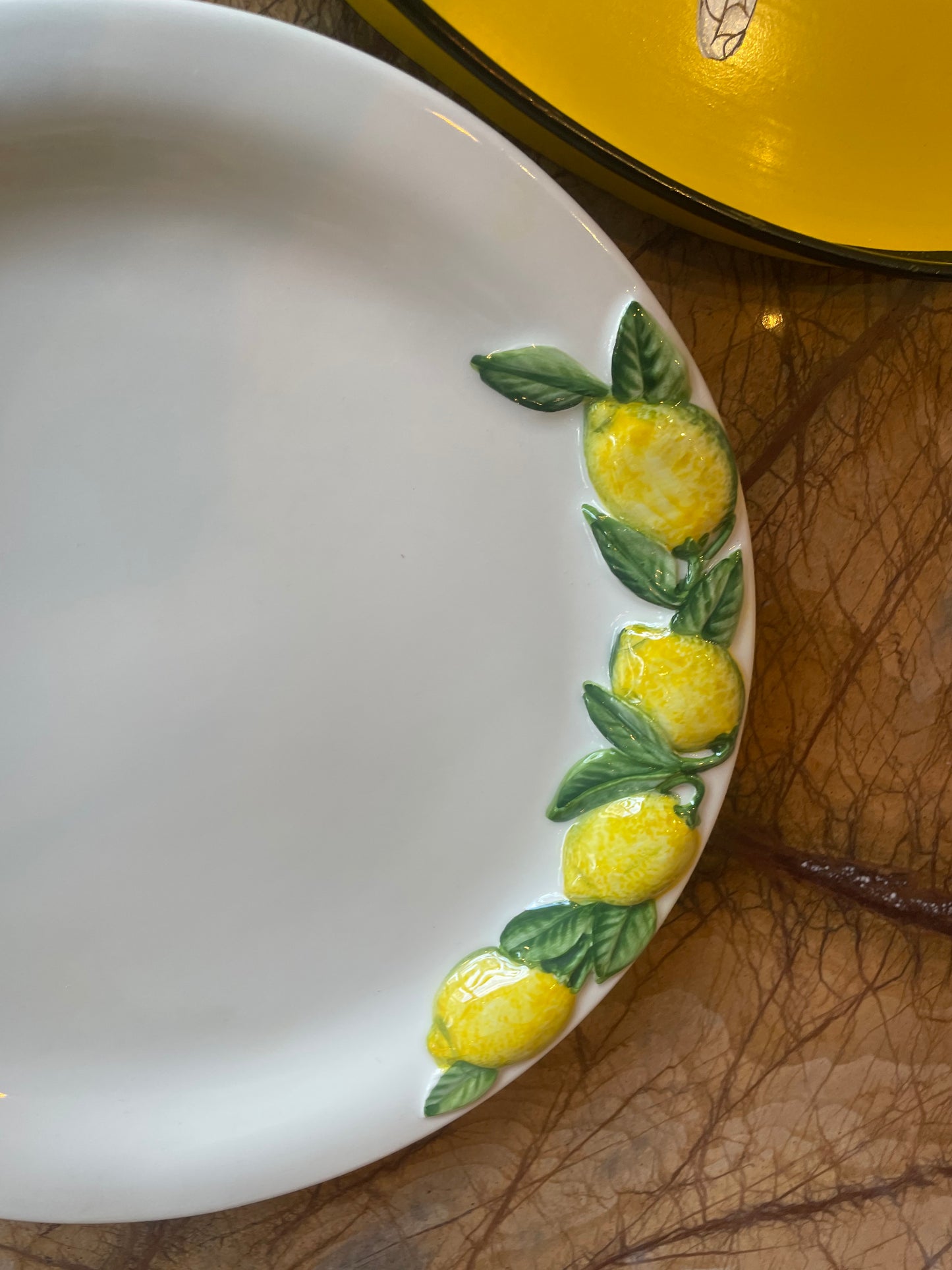 Lille fad / tallerken m. citronranker - Italiensk porcelæn