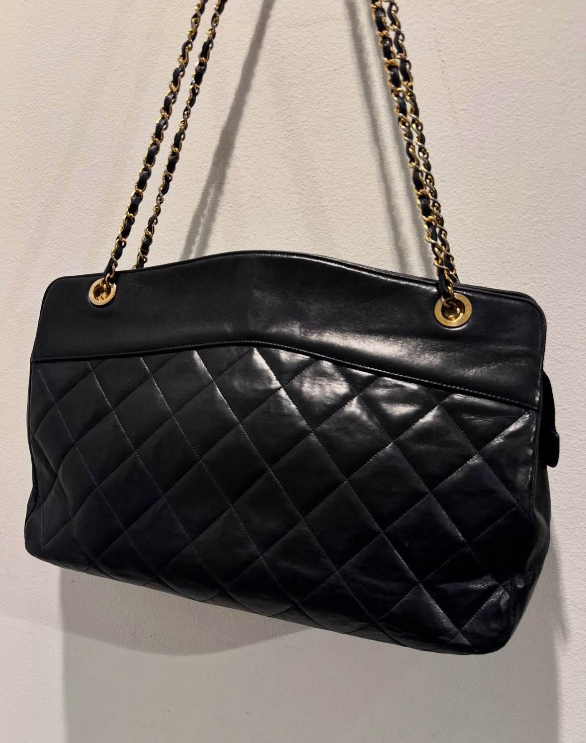 Chanel Vintage Tote - Black Lambskin & 24K Gold Hardware