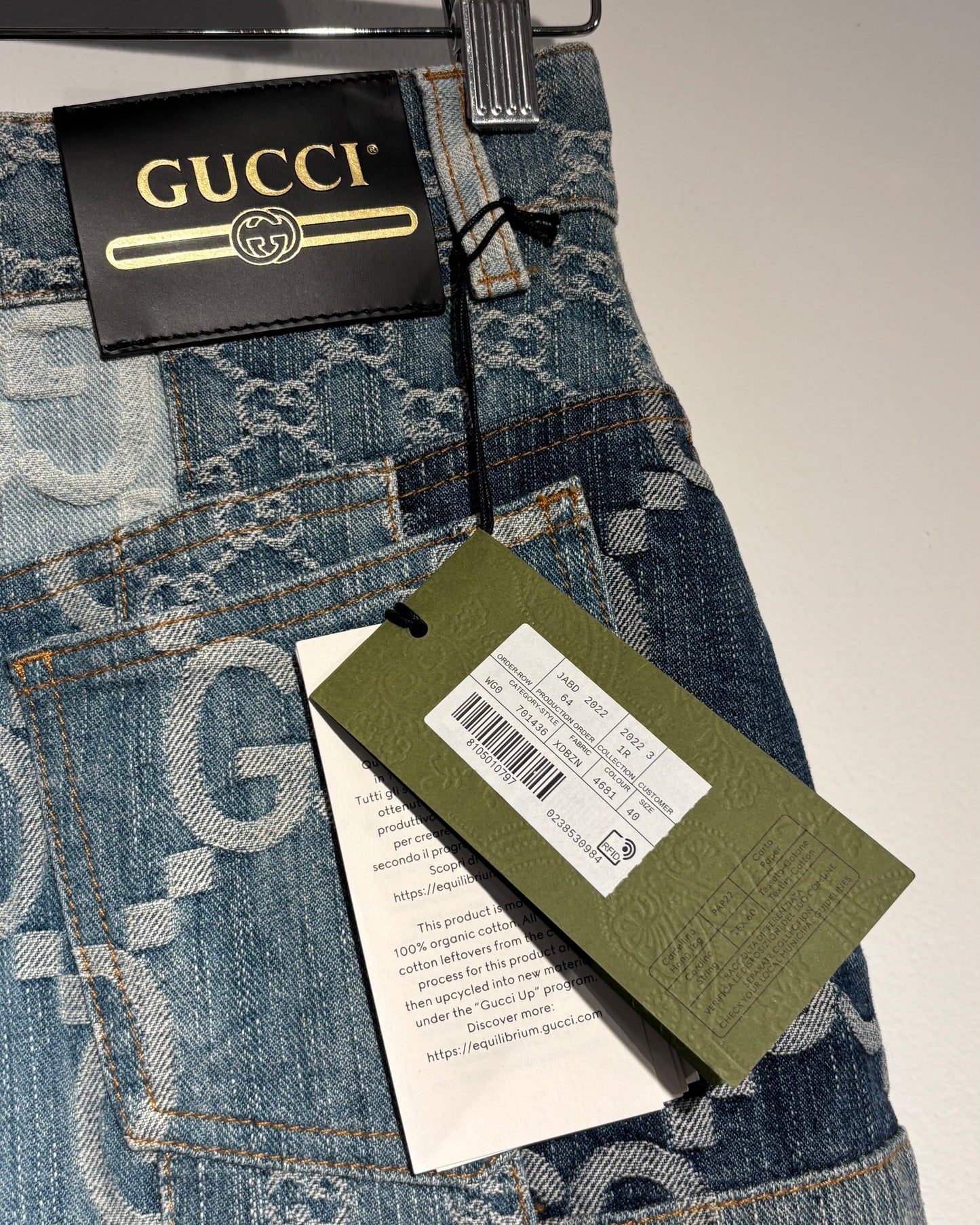 Gucci Skirt – GG Jaquard  Patchwork Denim - EU 36