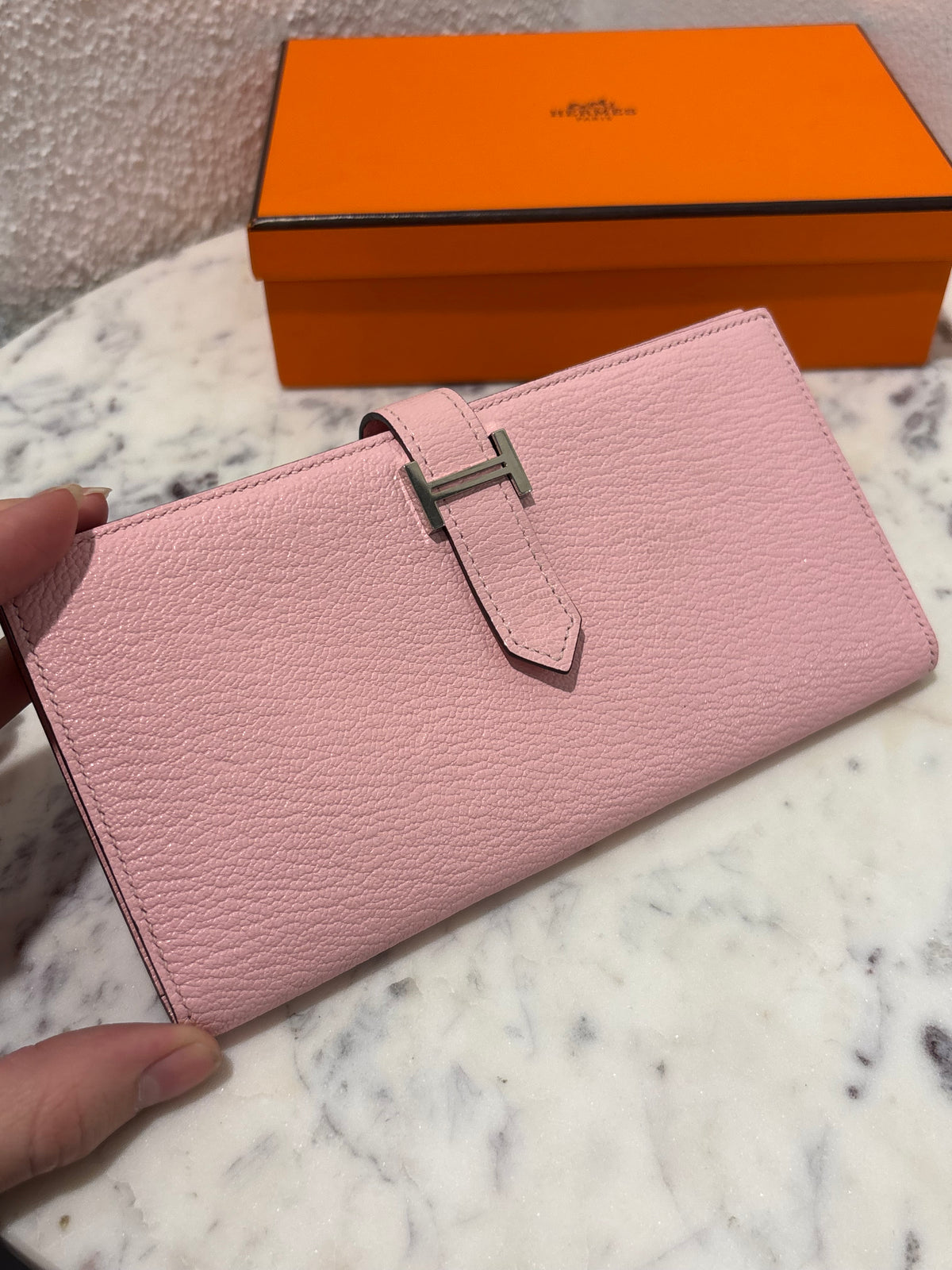 Hermès Béarn - Rose Sakura w. Palladium Hardware