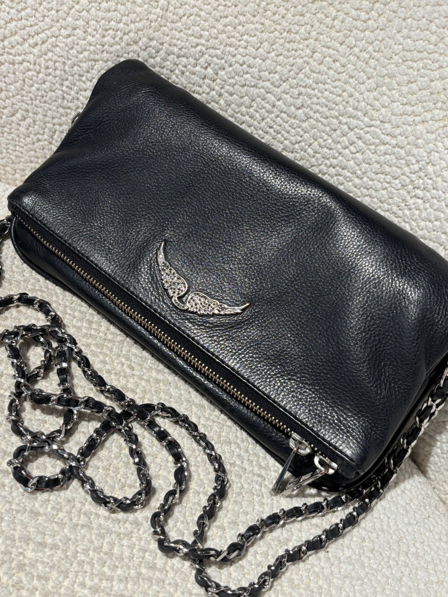 Zadig & Voltaire Bag - Navy Leather & Silver Hardware