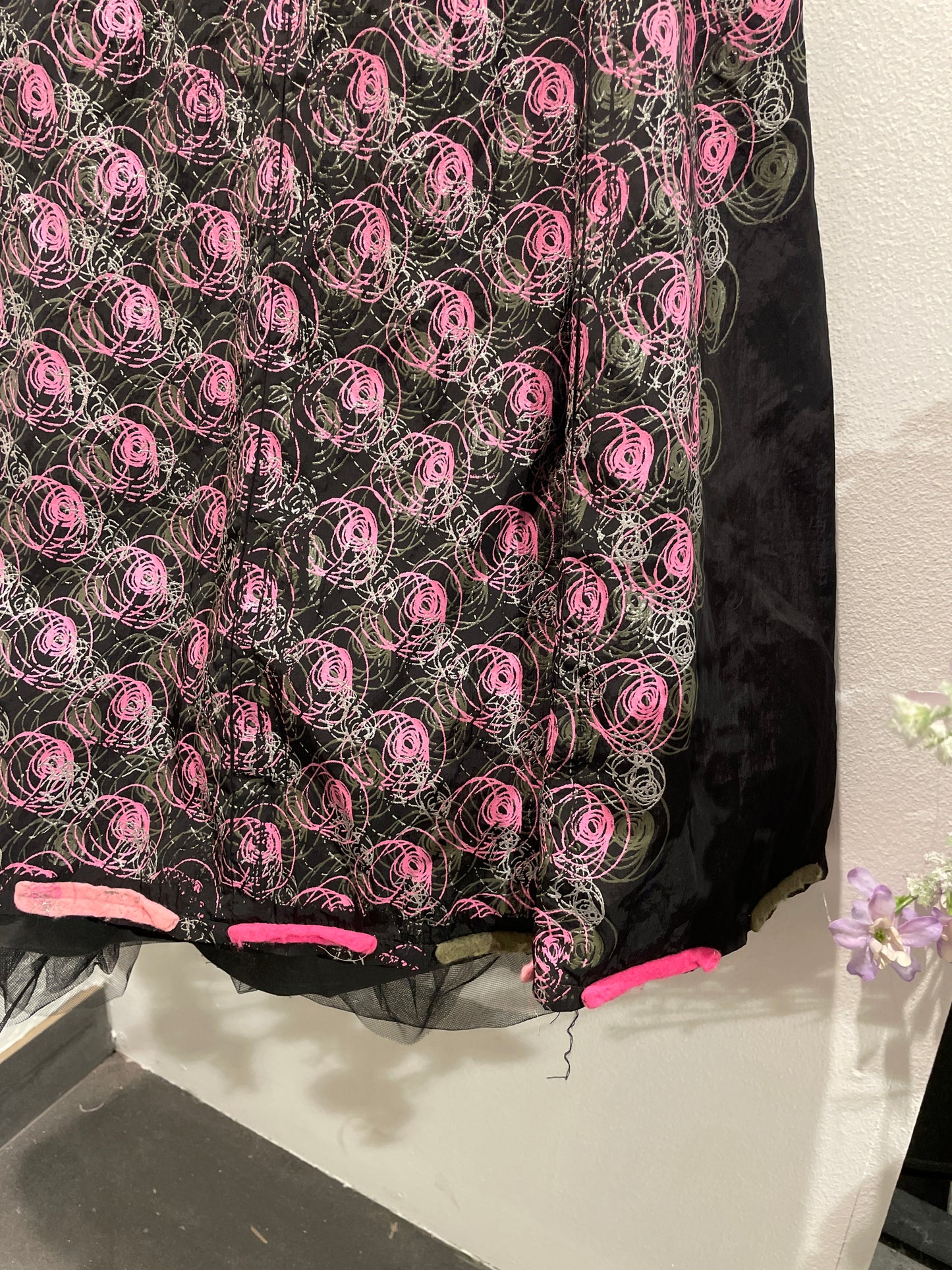 Otitude dress - Pink with black hush - S