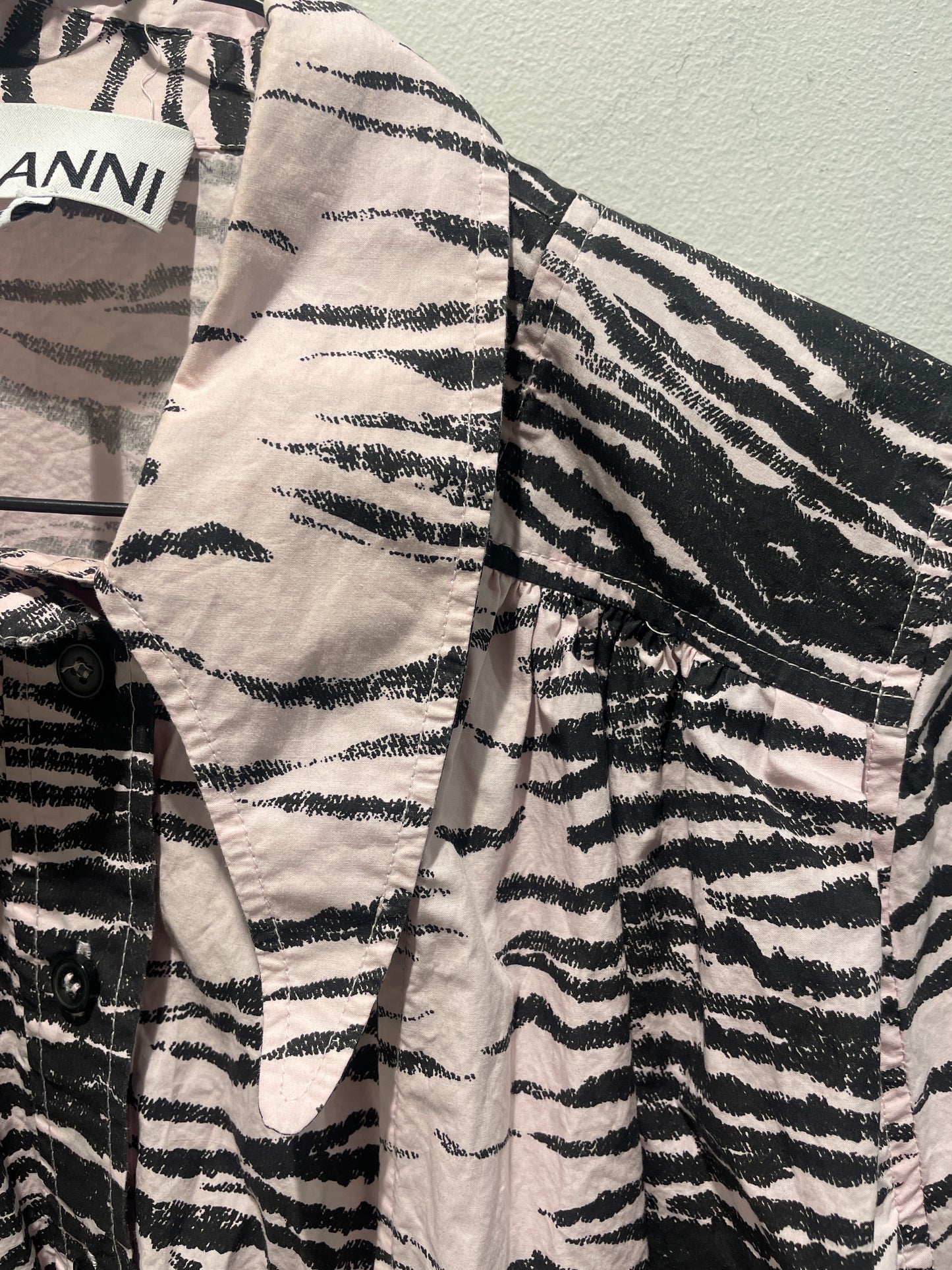 Ganni - oversized dress - Rose & Black - EU40