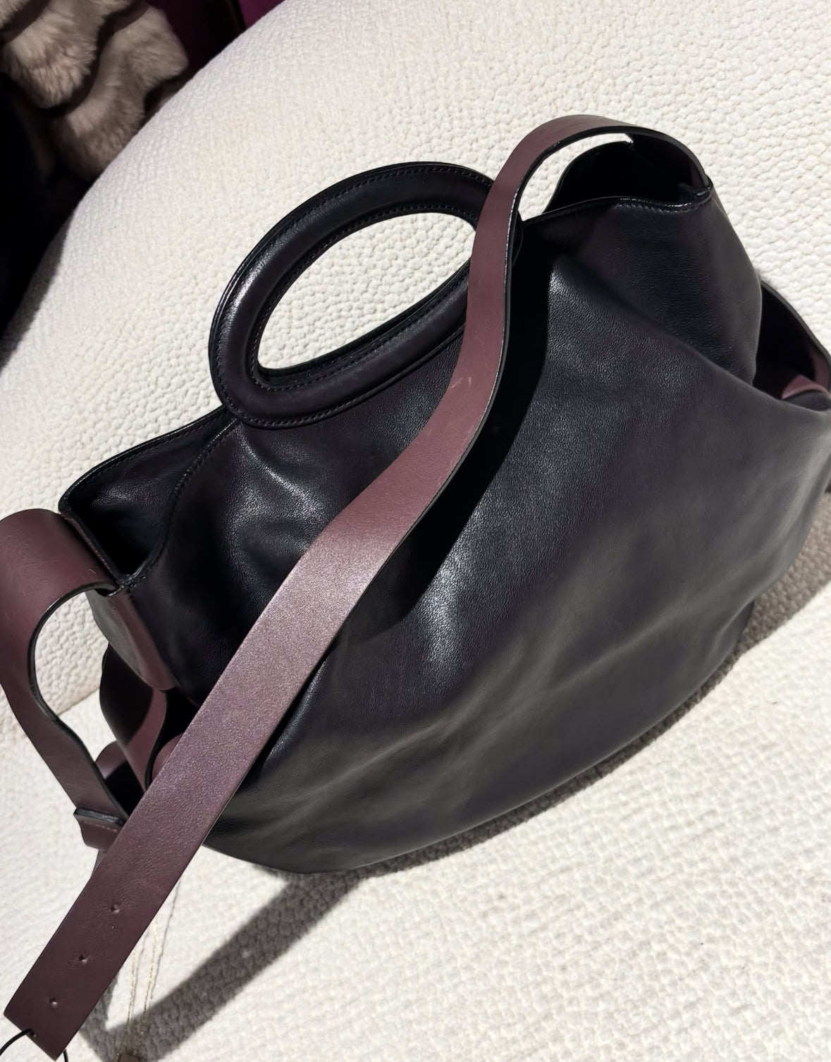Marni Bag - Black & Burgundy Leather