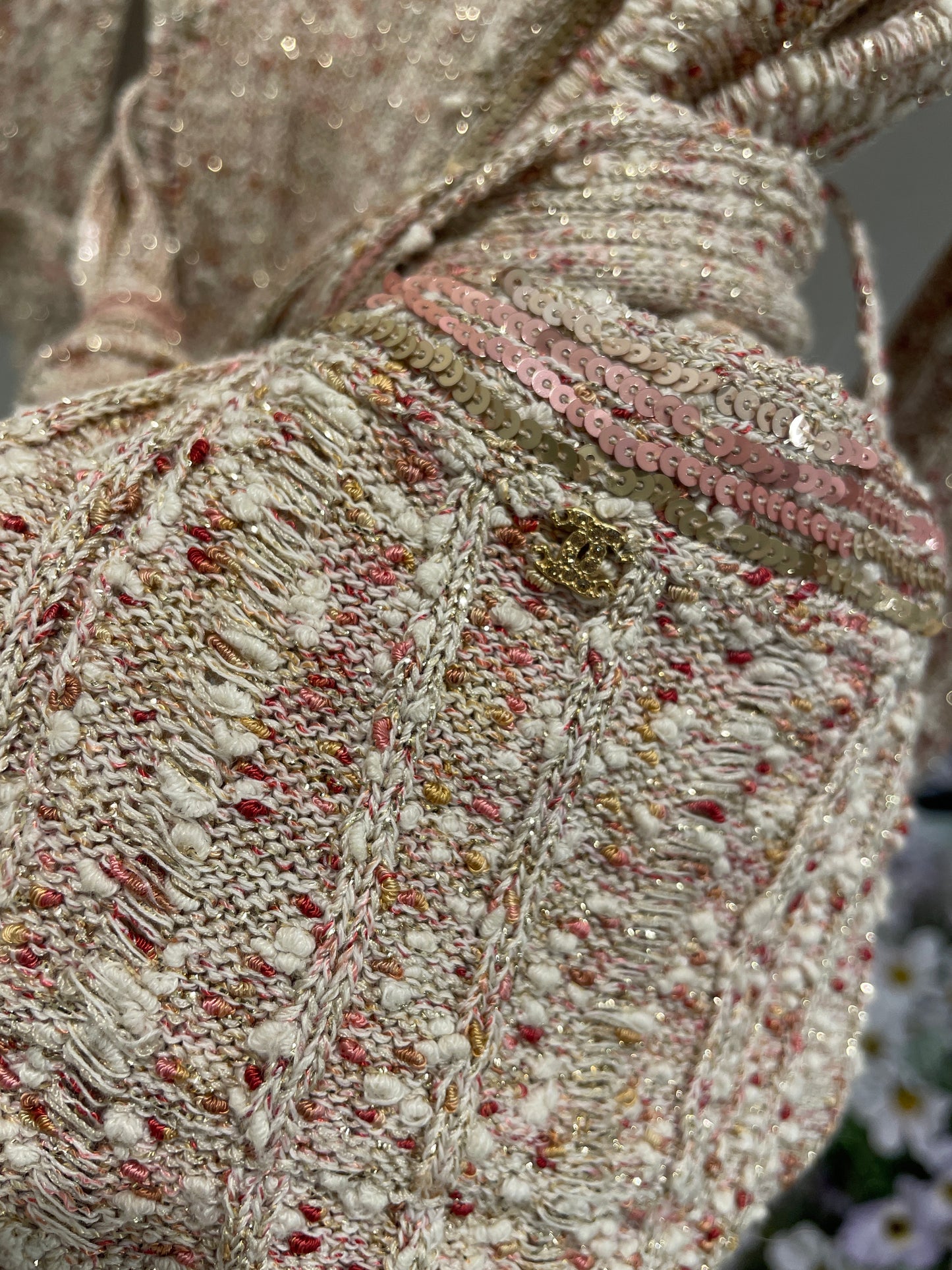 Chanel Cardigan – Knit in Gold & Terracotta – EU 36