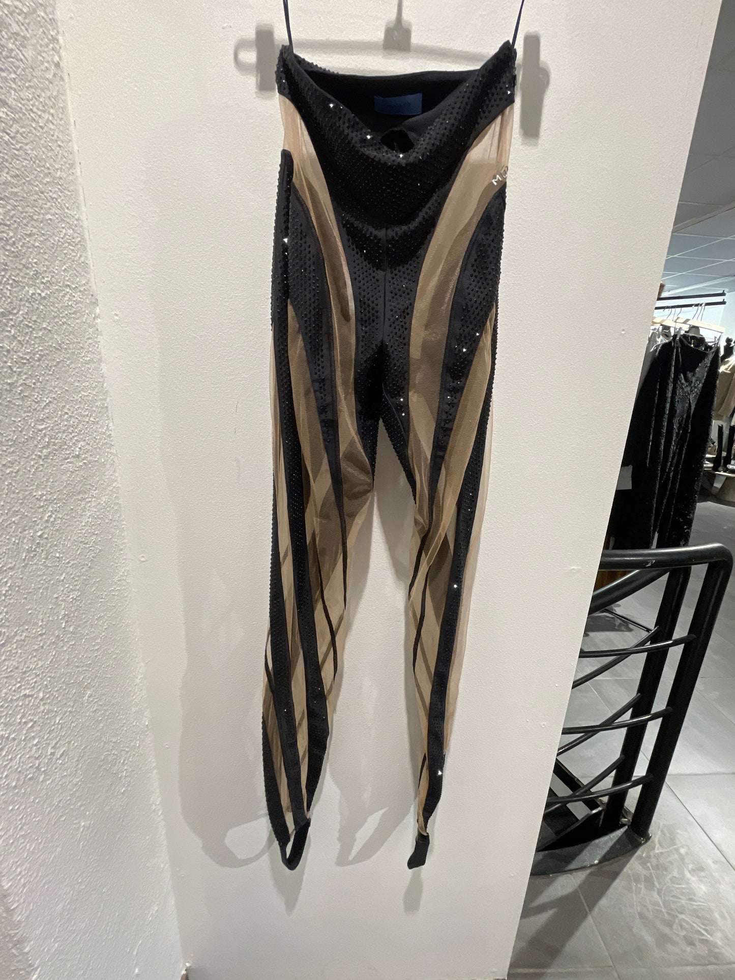 Mugler - Tights / leggings - Black w. rhinestones - Medinas Wardrobe - EU36