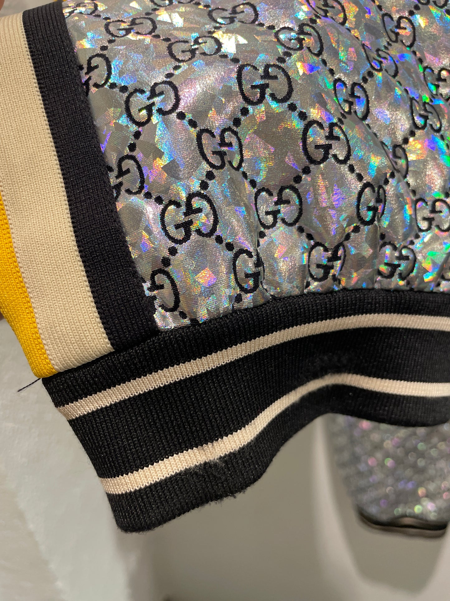 Gucci - Silver monogram pants with iridescent finish - S/M