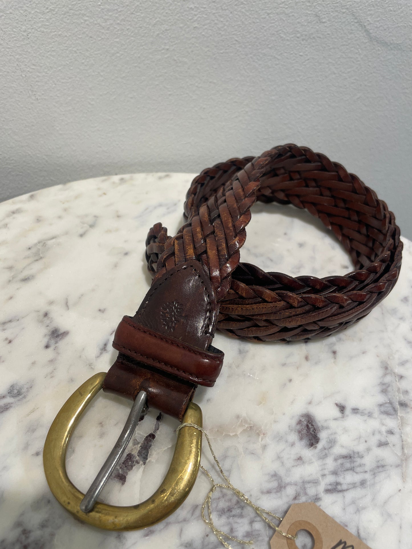 Mulberry braided Belt - 70-90 cm. - Brown