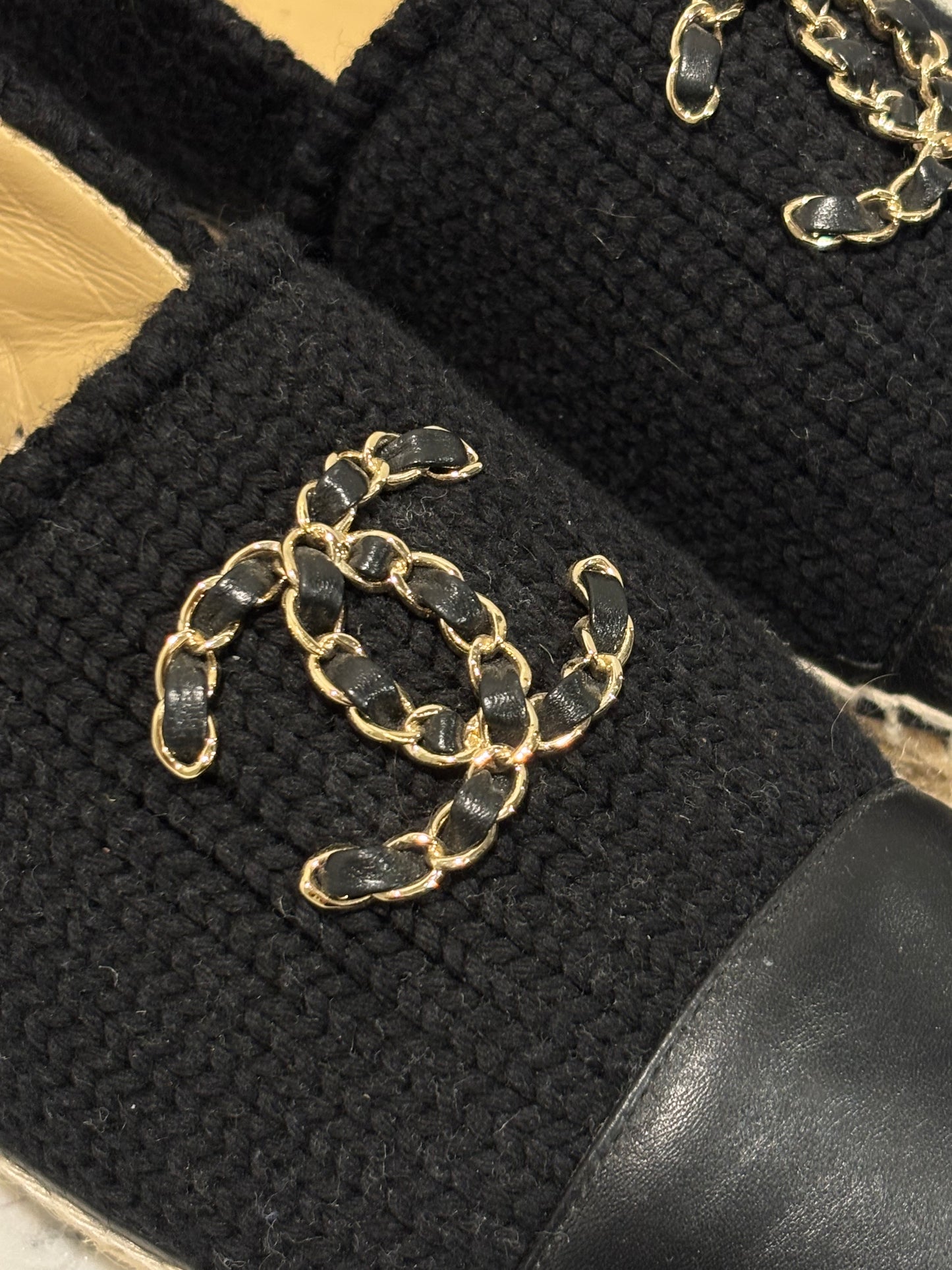 Chanel Espadrilles – Black Wool & Luxury CC Logos – EU 40