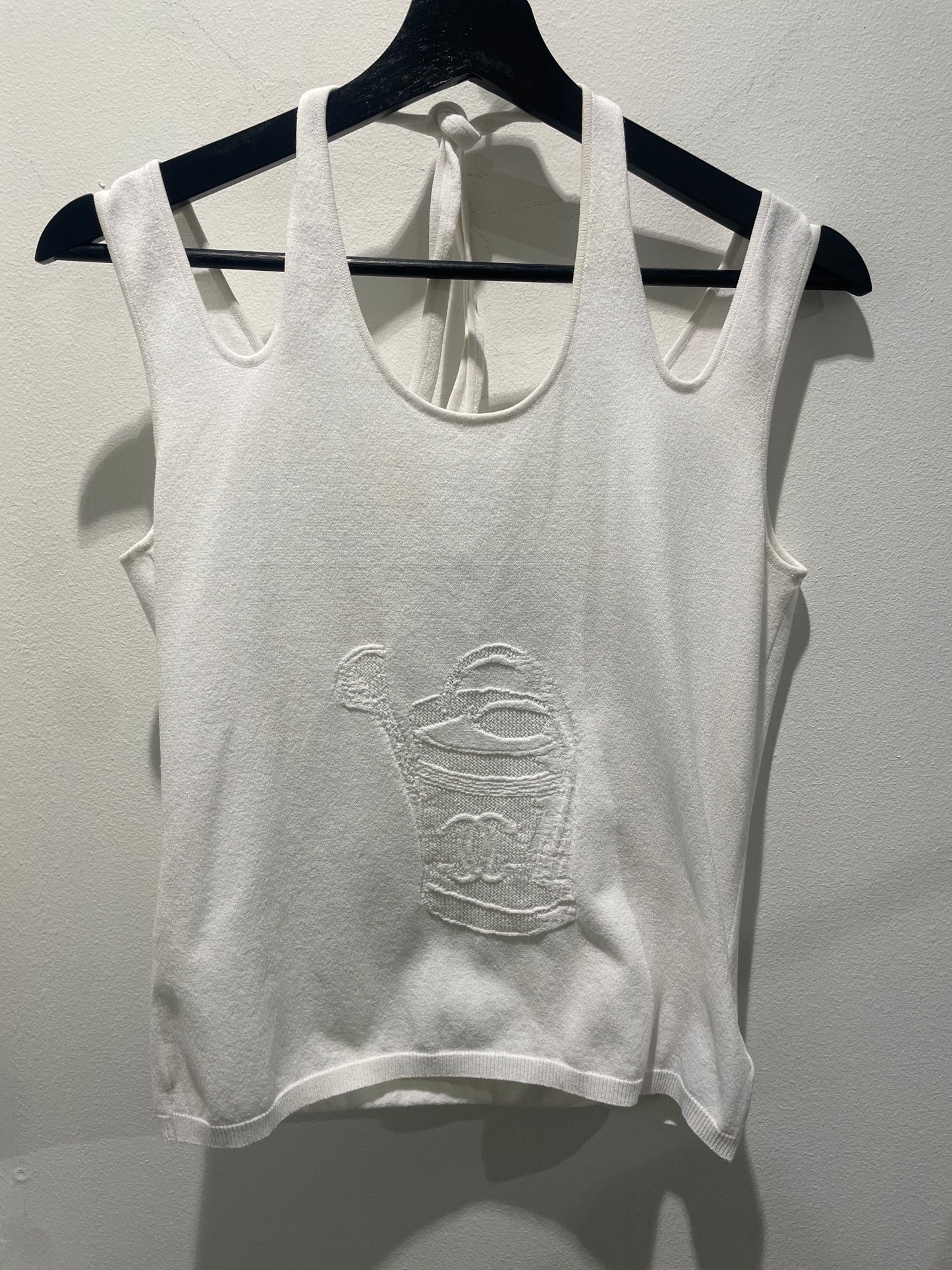 Chanel Top – Cotton Knit & Watering Can in White – EU 40