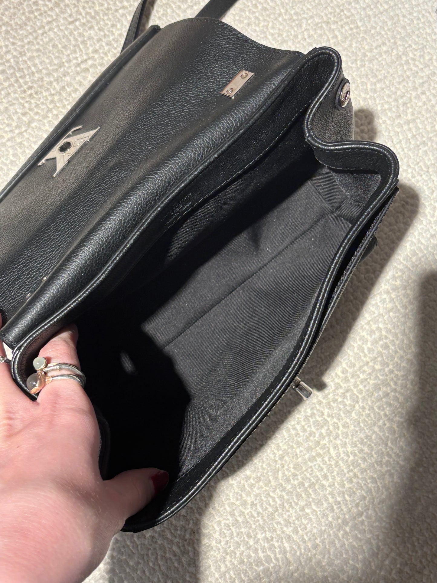 Louis Vuitton Lockme Bag – Leather & Silver Logo Turn Lock Closure