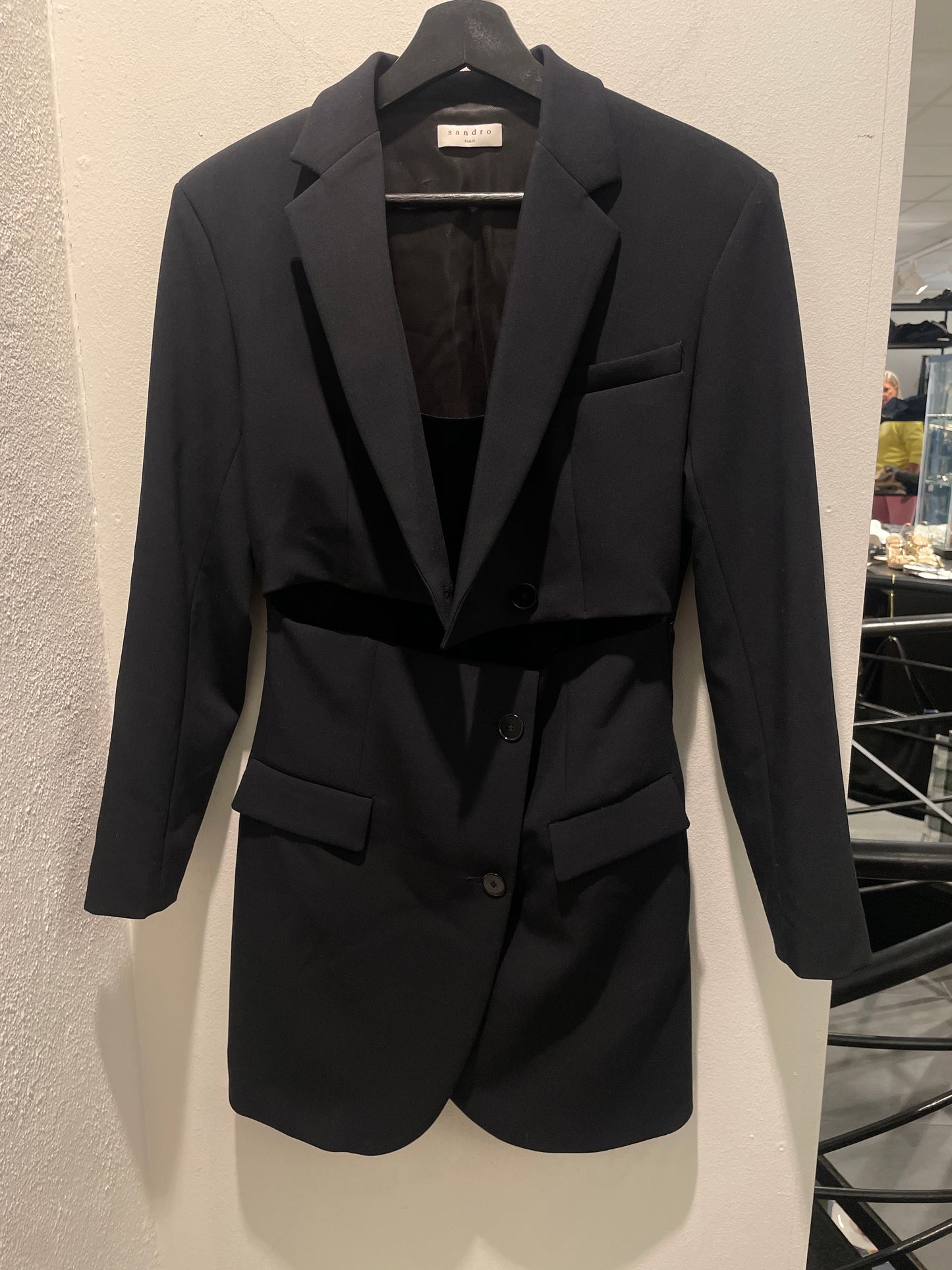Sandro blazer dress – Black tailored and velvet dress - EU36
