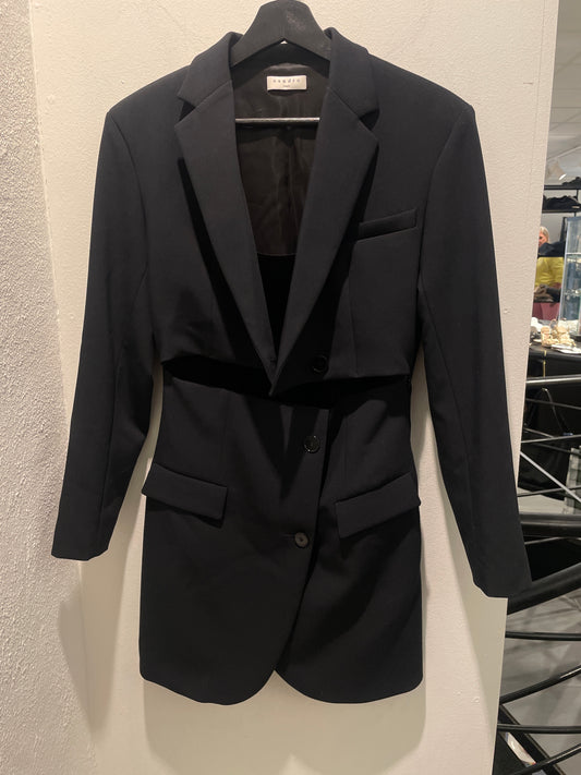 Sandro blazer dress – Black tailored and velvet dress - EU36