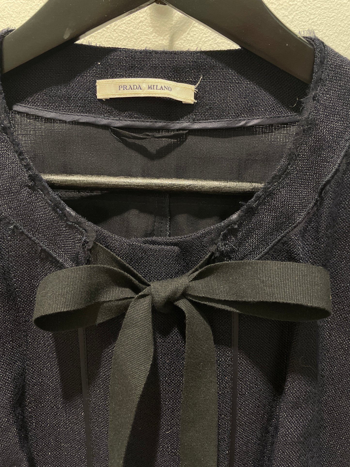 Prada Lightweight Textured Ribbon Jacket – Black – IT48/EU44
