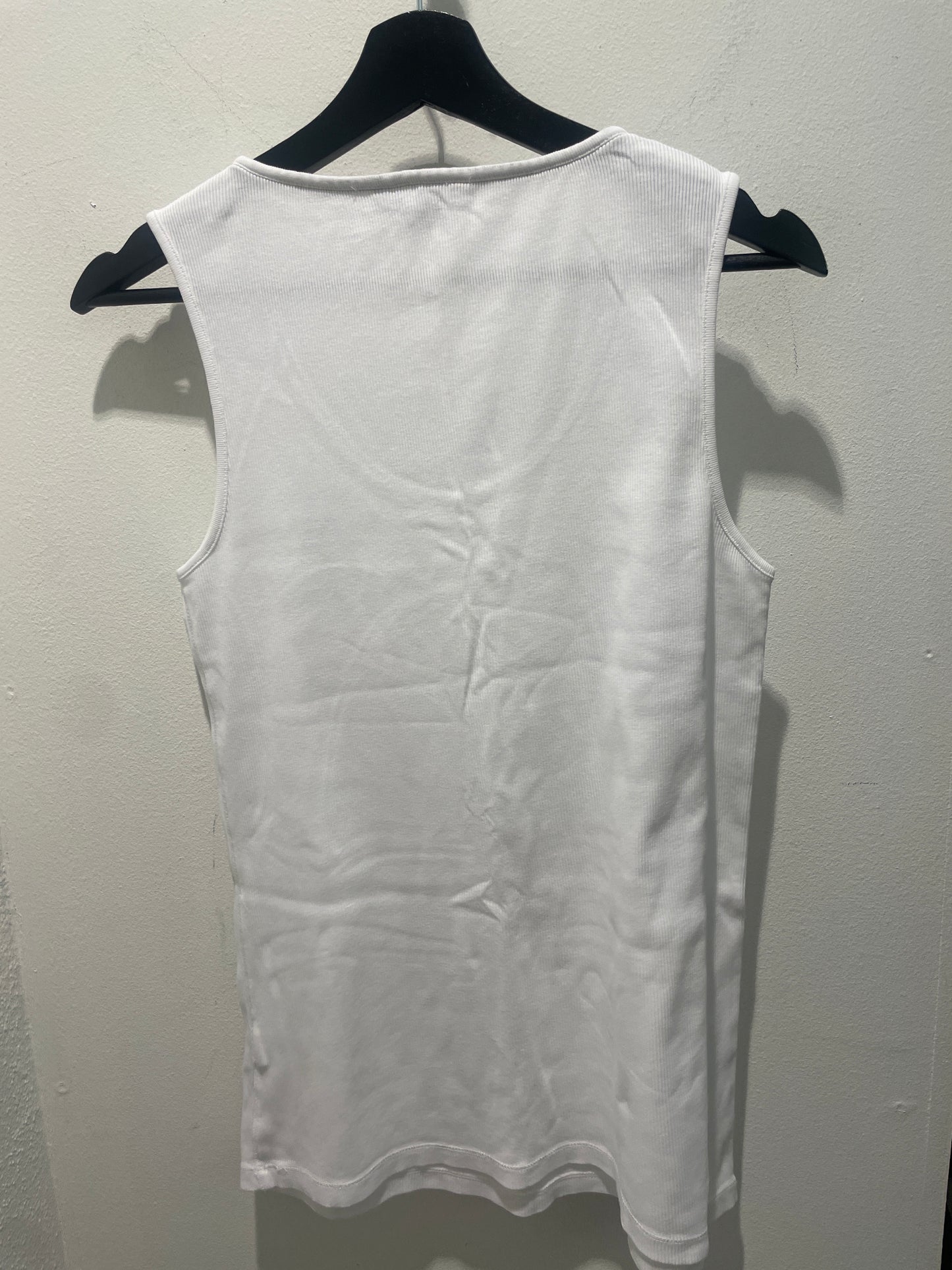 Tommy Hilfiger White Ribbed Tank Top - M/L