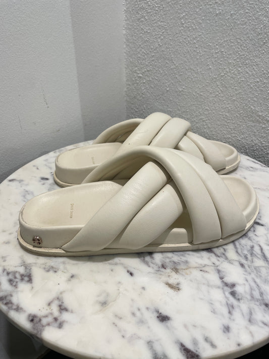 Anine Bing - Lizzie Slides – Off-white leather sandals - 39